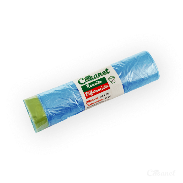 Sacco Raccolta Differenziata con maniglia a scorrimento 72x110 cm Azzurro