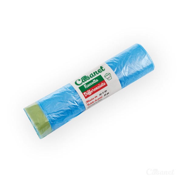 Sacco Raccolta Differenziata con maniglia a scorrimento 72x75 cm Azzurro